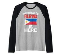 No tengas Miedo de Que el Filipino esté aquí Divertido Filipinas Camiseta Manga Raglan