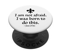 No Tengo Miedo de Haber Nacido para Hacer Esta Juana de Arco con Tinta Negra PopSockets PopGrip Adhesivo