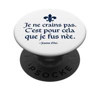 No Tengo Miedo de Haber Nacido para Hacer Esta Tinta Azul Marino de Juana de Arco PopSockets PopGrip Adhesivo