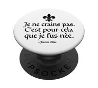No Tengo Miedo de Haber Nacido para Hacer Esta Tinta Negra de Juana de Arco PopSockets PopGrip Adhesivo