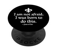 No Tengo Miedo de Haber Nacido para Hacer Esto de Juana de Arco con Tinta Blanca PopSockets PopGrip Adhesivo