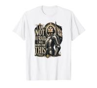 No Tengo Miedo de Haber Nacido para Hacer Esto Juana de Arco English Camiseta gráfica económica, Hombre, Blanco, L