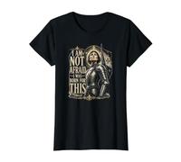 No Tengo Miedo de Haber Nacido para Hacer Esto Juana de Arco English Camiseta gráfica económica, Mujer, Negro, M