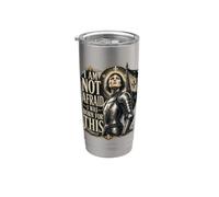 No tengo miedo de haber nacido para hacer esto Juana de Arco English Vaso térmico de acero inoxidable de doble pared