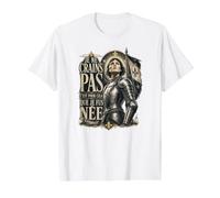 No Tengo Miedo de Haber Nacido para Hacer Esto Juana de Arco Francés Camiseta gráfica económica, Hombre, Blanco, S