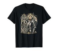 No Tengo Miedo de Haber Nacido para Hacer Esto Juana de Arco Francés Camiseta gráfica económica, Hombre, Negro, XL