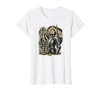 No Tengo Miedo de Haber Nacido para Hacer Esto Juana de Arco Francés Camiseta gráfica económica, Mujer, Blanco, M