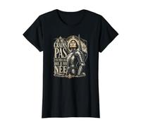 No Tengo Miedo de Haber Nacido para Hacer Esto Juana de Arco Francés Camiseta gráfica económica, Mujer, Negro, S