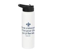 No tengo miedo de nacer para hacer esto Juana de Arco Navy Envejecido Stainless Steel Insulated Water Bottle