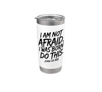 No tengo miedo. Nací para hacer esto. Impresión negra Vaso térmico de acero inoxidable de doble pared