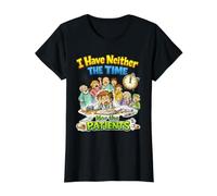 No Tengo ni el Tiempo ni la Cita sarcástica de los Pacientes Camiseta gráfica económica, Mujer, Negro, XL