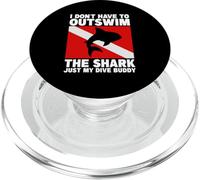 No tengo que nadar más que el tiburón, solo mi compañero de buceo PopSockets PopGrip para MagSafe