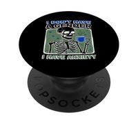 No Tengo Sexo Tengo Ansiedad Divertido Esqueleto PopSockets PopGrip Adhesivo