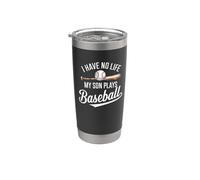 No tengo vida, mi hijo juega al béisbol, un béisbol genial, mamá y papá Vaso térmico de acero inoxidable de doble pared
