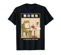 No Thoughts Frog - Cabeza de café Zen Japonesa vacía Camiseta