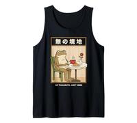 No Thoughts Frog - Cabeza de café Zen Japonesa vacía Camiseta sin Mangas