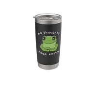 No Thoughts Head Empty Cute Frog Meme Aesthetic Vaso térmico de acero inoxidable de doble pared