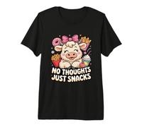 No Thoughts Just Snacks, Linda Comida Kawaii para Vacas Camiseta Premium