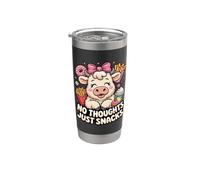 No Thoughts Just Snacks, linda comida kawaii para vacas Vaso térmico de acero inoxidable de doble pared