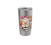 No Thoughts Just Snacks, linda comida kawaii para vacas Vaso térmico de acero inoxidable de doble pared