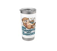 No Thoughts Just Snacks Lindo Ramen de nutria Vaso térmico de acero inoxidable de doble pared