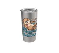 No Thoughts Just Snacks Lindo Ramen de nutria Vaso térmico de acero inoxidable de doble pared