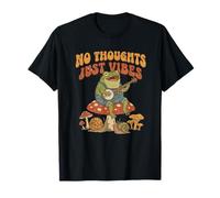 No Thoughts Just Vibes Frog Mindfulness Meditation Mushroom Camiseta