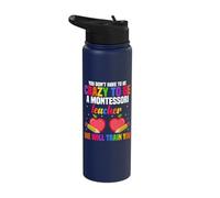 No tienes que estar loco para ser un maestro Montessori Stainless Steel Insulated Water Bottle