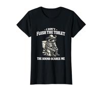 No Tires el Inodoro El Sonido me Asusta Funny Gen Z Meme Camiseta gráfica económica, Mujer, Negro, XS
