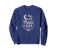 No Toda la Magia es Bruja Oscura iluminada por la Luna Dicho místico Estrellado Sudadera, Unisex para Adultos, Azul Marino, XXL