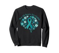 No Todas Las Cicatrices Son visibles: Cinta Verde azulada, Cerebro Floral, Trastorno de estrés postraumático Sudadera