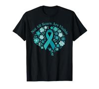 No Todas Las Cicatrices Son visibles: Cinta Verde azulada, Cerebro Floral, Trastorno de estrés postraumático Camiseta