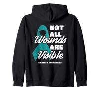 No Todas Las heridas Son visibles apoyan la Conciencia de la ansiedad Sudadera con Capucha