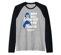No Todas Las heridas Son visibles Concientización sobre la Enfermedad de Fabry Camiseta Manga Raglan