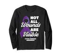 No Todas Las heridas Son visibles para la Conciencia de Apoyo de la Fibrosis quística Manga Larga