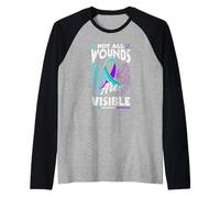 No Todas Las heridas Son visibles para la prevención del Suicidio Camiseta Manga Raglan