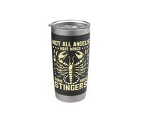 No todos los ángeles tienen alas Algunos tienen aguijones Escorpión Vaso térmico de acero inoxidable de doble pared