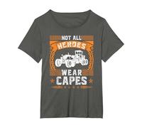 No Todos los héroes Usan Capas, motoniveladora Camiseta, Mujer Tallas Grandes, Asfalto, 5XL Grande