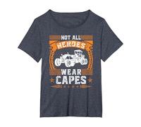 No Todos los héroes Usan Capas, motoniveladora Camiseta, Mujer Tallas Grandes, Azul Jaspeado, 6XL Grande