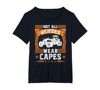 No Todos los héroes Usan Capas, motoniveladora Camiseta, Mujer Tallas Grandes, Negro, 3XL Grande