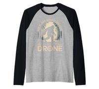 No todos los que vagan divertido Bigfoot Drone Bosque Parodia Sarcasmo Camiseta Manga Raglan