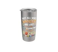 No todos los que vagan están perdidos algunos en busca de rocas geniales Vaso térmico de acero inoxidable de doble pared