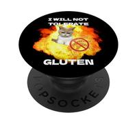 No toleraré el Gluten, Divertido, sin Gluten, celíaco PopSockets PopGrip Adhesivo