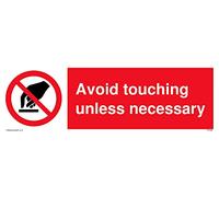 No toque símbolo prohibido en círculo de prohibición, texto blanco sobre fondo rojo Signo - 300x100.