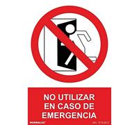 No Utilizar En Caso de Emergencia, señal de prohibición con tintas UV SEKURECO skrc