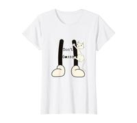 No vayas al Gato colgado de una Pierna Camiseta gráfica económica, Mujer, Blanco, S