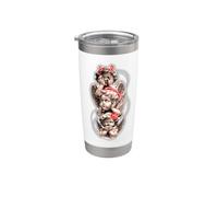 No veas que el mal hable, no escuche el mal, no escuches a los malvados bebés ángeles Vaso térmico de acero inoxidable de doble pared
