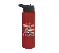 No viejo convirtiéndose en un amante clásico divertido del camión Stainless Steel Insulated Water Bottle