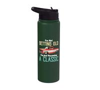No viejo convirtiéndose en un amante clásico divertido del camión Stainless Steel Insulated Water Bottle