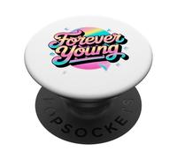 No viejo, pero siempre joven. Diseño motivacional de los años 80 y 90 PopSockets PopGrip Adhesivo